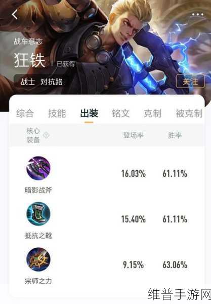 王者荣耀狂铁核心装备：1. 王者荣耀狂铁核心装备解析与使用技巧