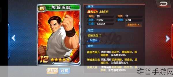 拳皇98终极之战OL深度解析，坂崎良是否值得培养及其技能属性详解