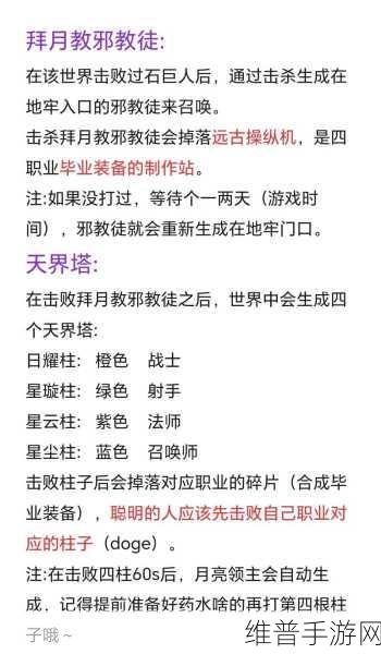 泰拉瑞亚肉后Boss击杀顺序及召唤方法全攻略