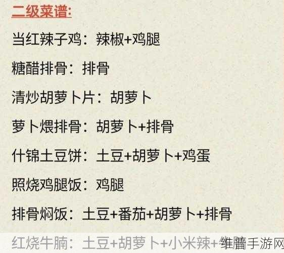 探索我的休闲时光,隐藏菜谱与战术攻略