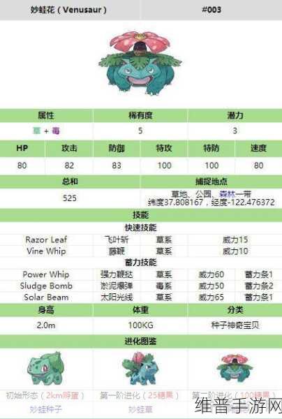 宝可梦大集结妙蛙花技能与性格的完美组合指南