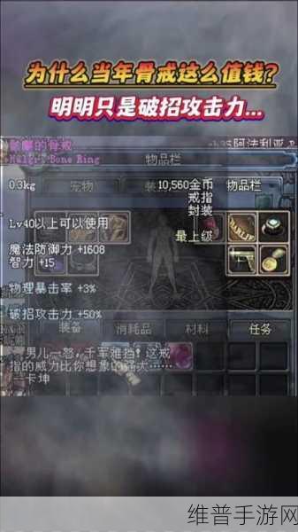 DNF 韩服手游中骨戒与团本戒指的属性大揭秘