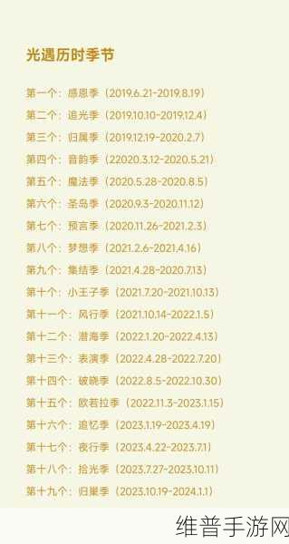 光遇 2024 季节顺序大揭秘，精彩内容抢先看
