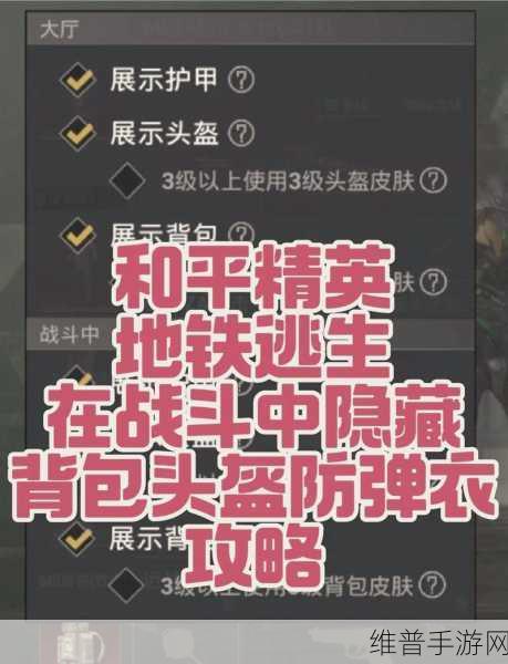 和平精英头盔隐藏技巧全解析，打造个性化角色外观