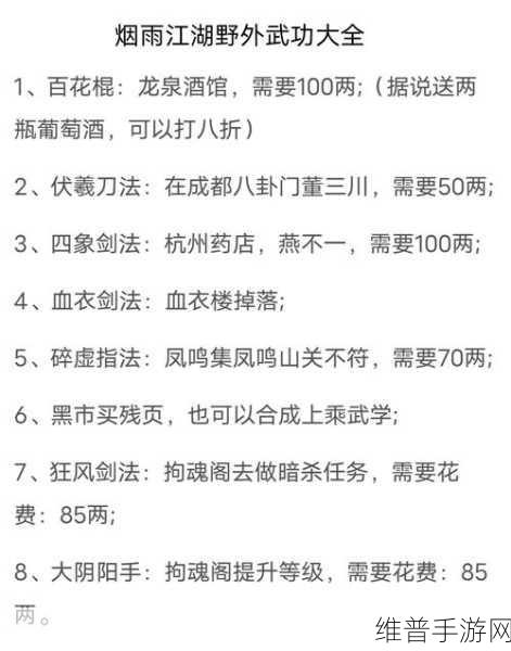 烟雨江湖上乘武学寒冰诀获取全攻略