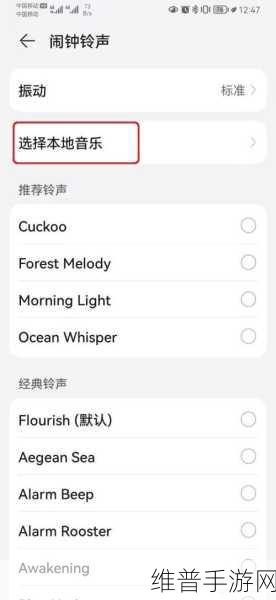 华为手机设置闹钟铃声为本地音乐，手游玩家的个性化攻略