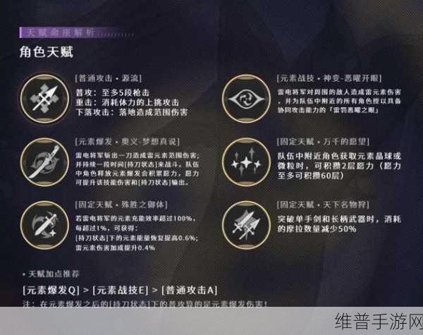 原神雷电将军天赋技能全面解析