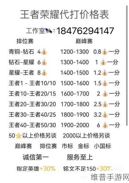 王者荣耀代打单子寻找全攻略，手游玩家的上分秘籍