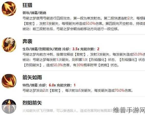 无尽梦回手游弓箭之梦技能全解析