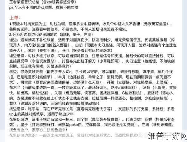 王者荣耀小技巧深度教学，助你高效上分策略