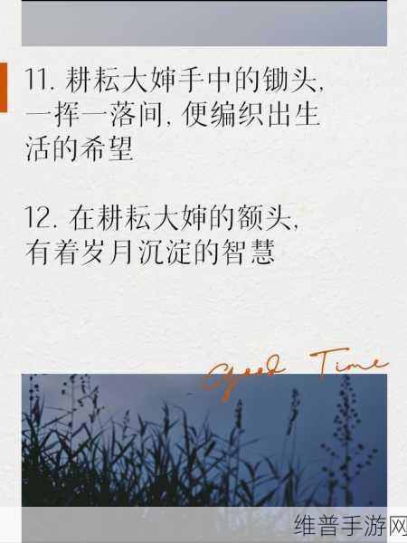 耕耘大婶的肥沃的土地：1. 耕耘大婶的丰饶之地：自然与勤劳的交响曲
