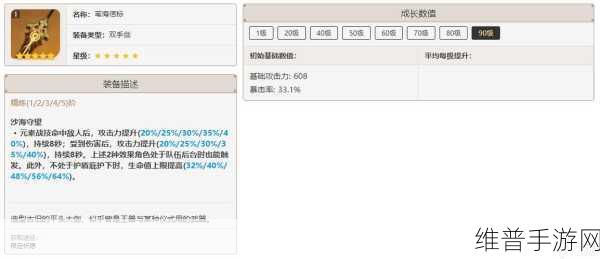 原神苇海信标90级属性全解析，苇海信标90级面板介绍