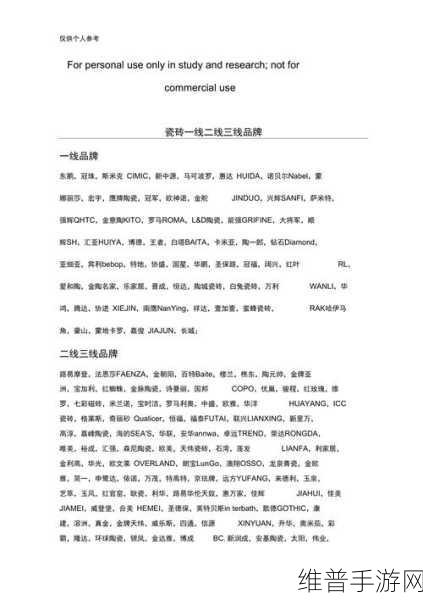 国产瓷砖一线二线三线品牌有哪些：1. 国产瓷砖品牌大解析：一线、二线与三线的区别