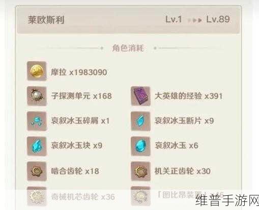 原神闲云等级突破材料全解析