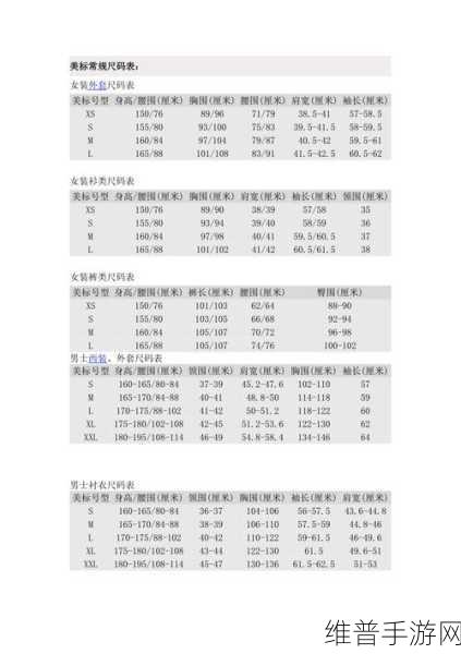 欧洲尺码日本尺码专线揭秘:欧洲尺码与日本尺码对照解析,穿衣不再困惑!