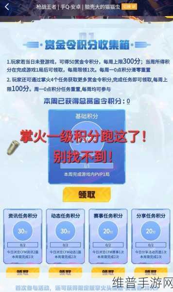 穿越火线枪战王者赏金令速升指南，畅行升级之路
