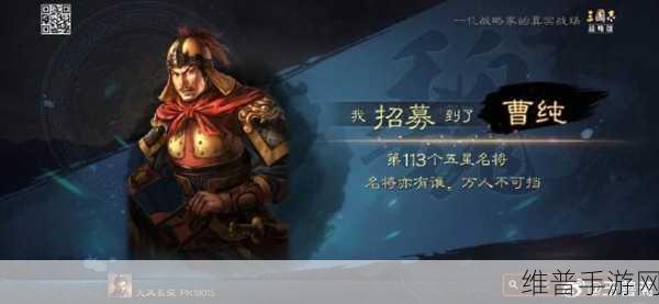 三国志战略版曹纯角色深度评测,战场上的黑马将军