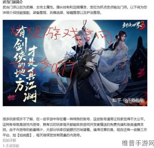 剑侠世界3武当职业深度解析，飘逸剑客，掌控战场