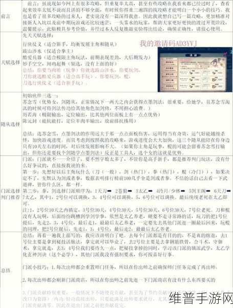烟雨江湖初始伙伴的绝佳选择指南