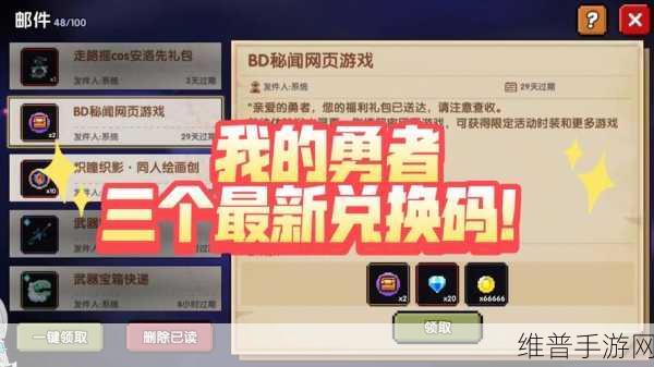 我的勇者2024年9月兑换码大揭秘，勇者无畏，福利满满