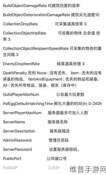 解析幻兽帕鲁服务器配置代码的秘密