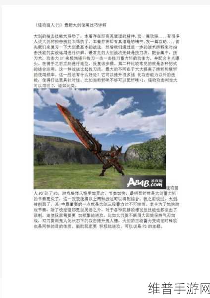 怪物猎人 P3 大剑与太刀的极致对决