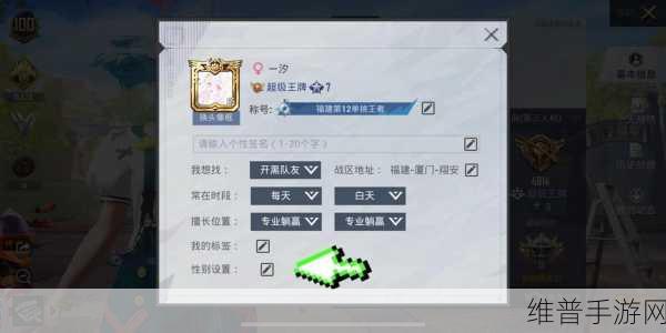 和平精英性别标志改成女的全攻略