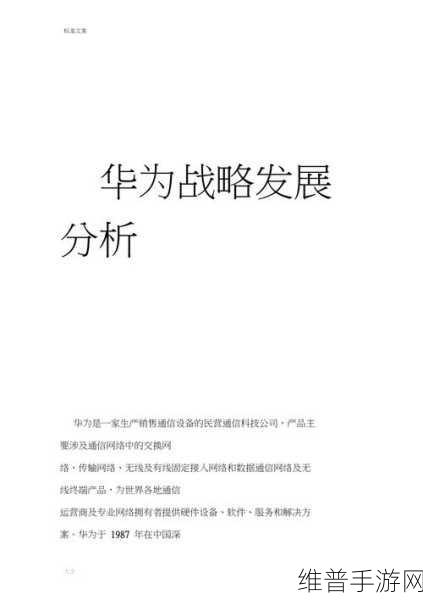 8x华为海外免费最新：1. 华为海外市场拓展战略全解析