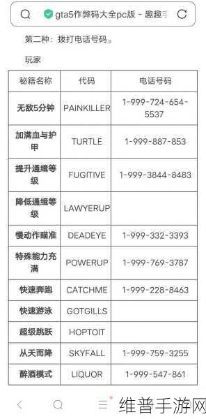 GTA5 PC 版武器秘籍代码及全武器解锁等级大揭秘