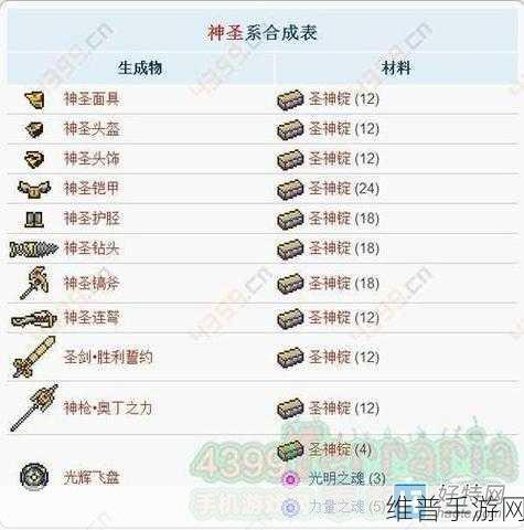 泰拉瑞亚手游，神圣锭获取与合成全攻略