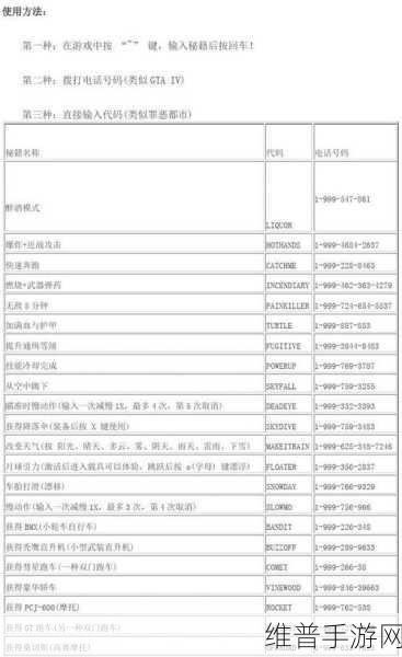 GTA5 手游无限血量秘籍大揭秘