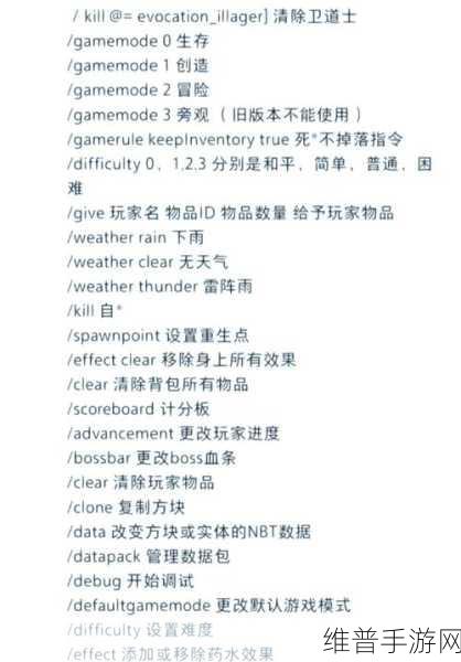 我的世界,创造指令代码全解析
