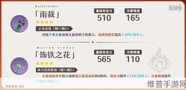 原神嘉明武器精准选择指南