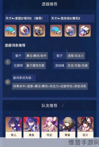 崩坏星穹铁道,银狼辅助装备搭配全攻略