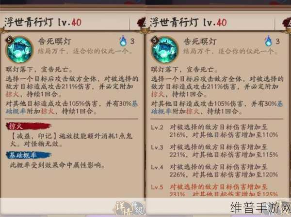 阴阳师 SP 浮世青行灯属性技能深度剖析