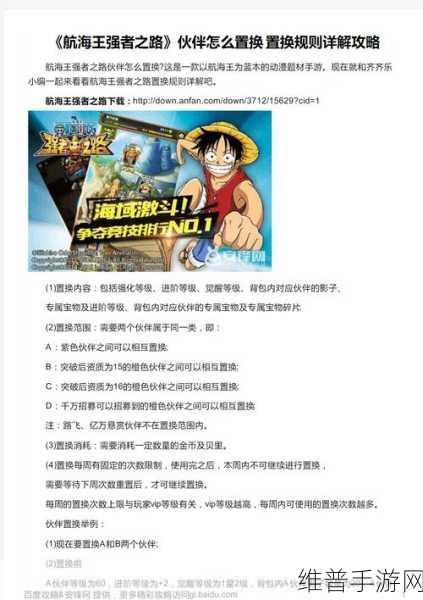 航海王强者之路新手伙伴培养秘籍