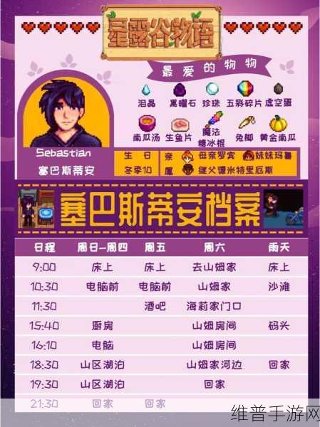 星露谷物语，塞巴斯蒂安好感提升秘籍