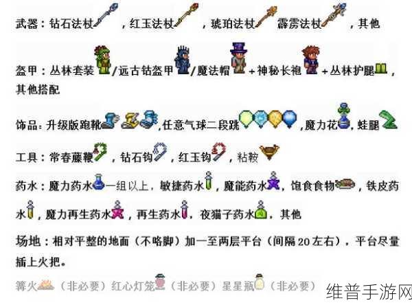 泰拉瑞亚手游，法师装备属性深度解析与最优选择