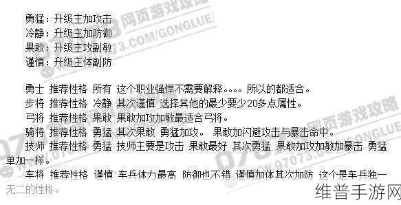 七雄争霸手游，武将性格与技能的完美搭配秘籍