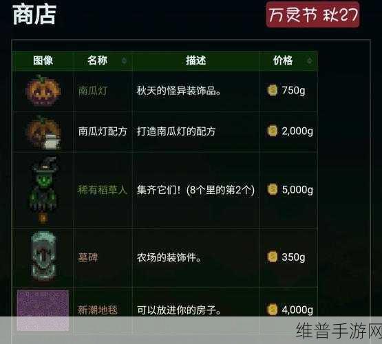 星露谷物语冰雪节物品售卖全攻略