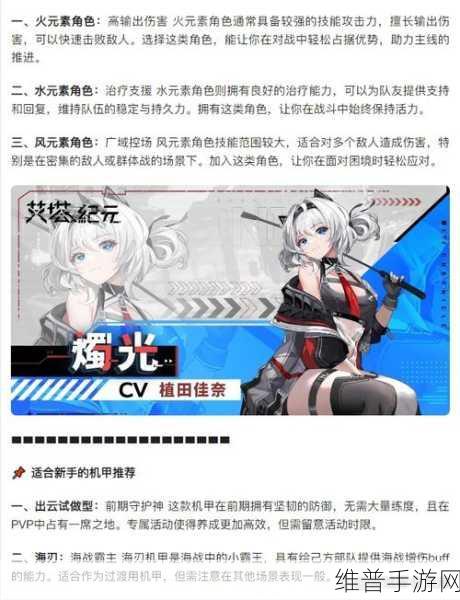 艾塔纪元新手必知,角色选择秘籍大公开