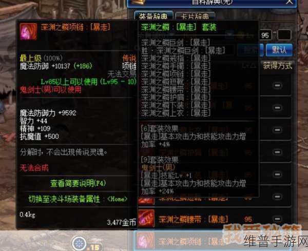 DNF95SS 普通深渊装备属性全解析，皮甲惊艳亮相
