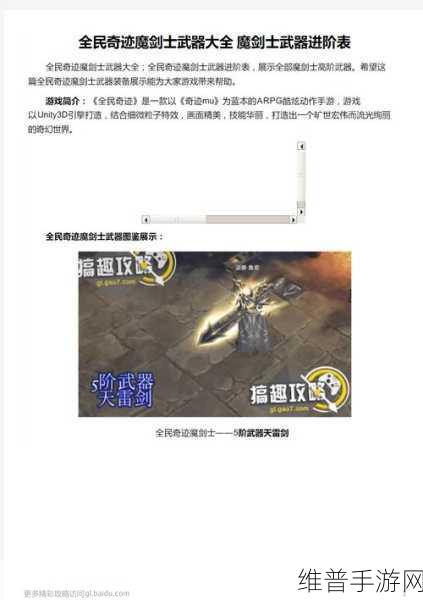 奇迹魔剑的深度攻略，技能值短缺与武器选择秘籍