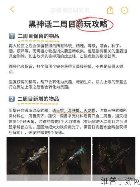 黑神话，悟空二周目全攻略——等级与继承内容详解
