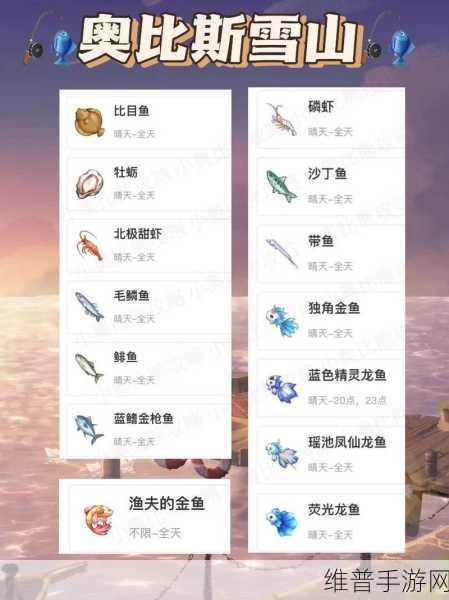 奥比岛手游钓鱼全攻略，解锁所有钓鱼位置