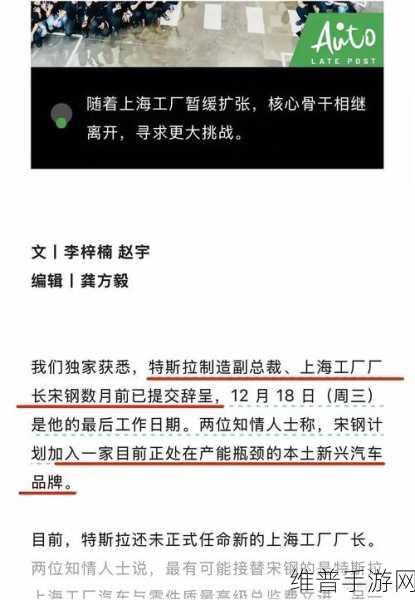特斯拉上海工厂风云变幻,宋钢离职后手游界新归宿揭秘