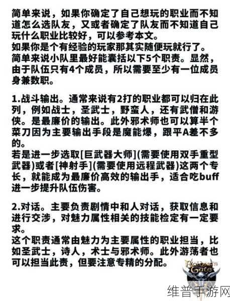 博德之门3游侠升级全攻略，解锁内容与细节详解