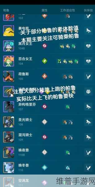 幻兽帕鲁手游深度攻略，升星与速度提升全解析