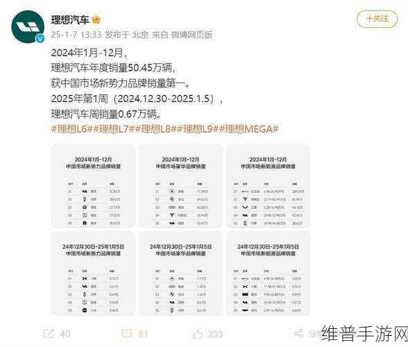 2024手游市场新势力品牌KPI成绩单，零跑超额完成，小米理想紧随其后