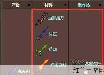 泰拉瑞亚手机版觉醒永夜之刃全面解析，属性特点及获取攻略
